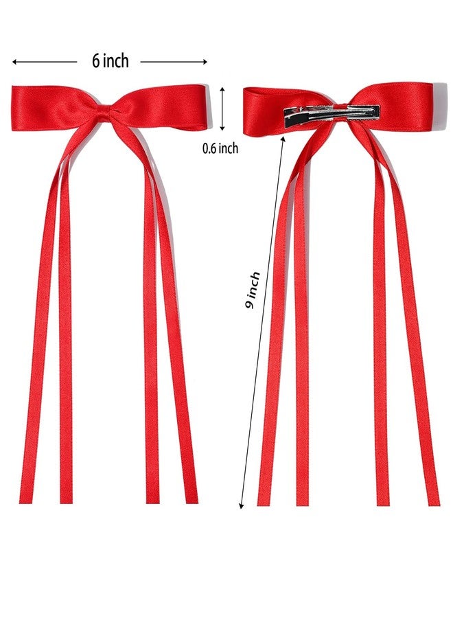 Ayesha Hair Bows Hair Clips for Women red pink Ribbon Hair Barrettes Hair Accessories for Women Girls Valentine's Day Party Decor 6pcs - Image 5